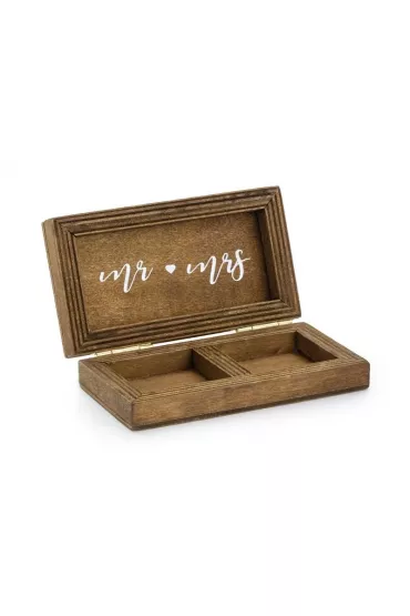 PartyDeco Drewniane pude�ko na obr�czki 10x5.5 cm