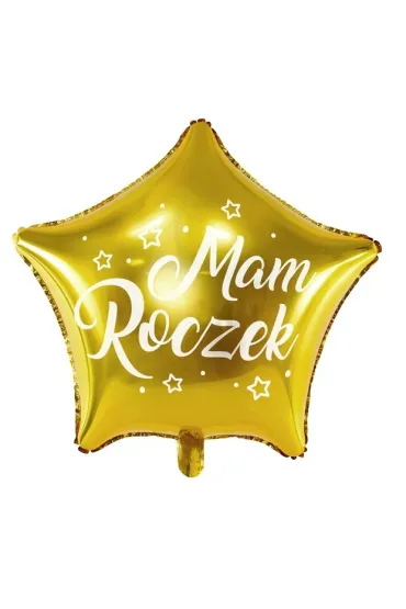 PartyDeco Balon foliowy Gwiazdka Mam Roczek z�oty 48cm
