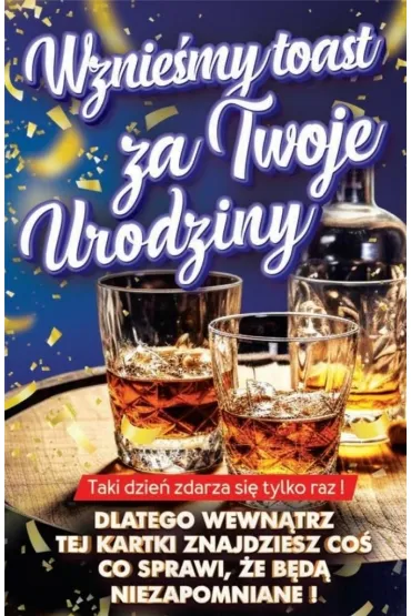 Yeku Karnet Urodziny z nak�adk� na butelk�