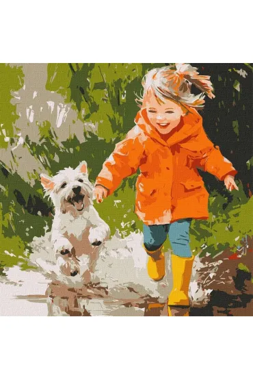Ideyka Malowanie po numerach - Bieganie przez ka�u�e 40x40cm