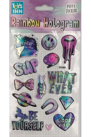 Stnux Naklejki rainbow hologram - Unicorn