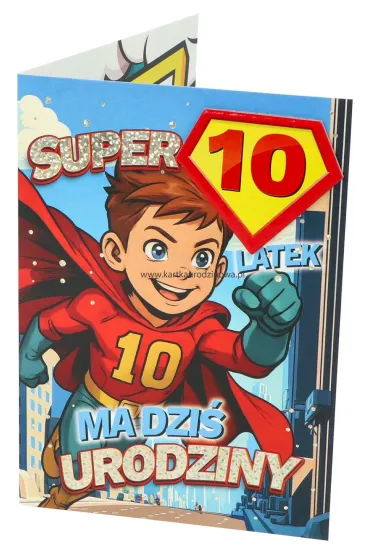 Yeku Karnet Urodziny 10 ch�opiec - Superbohater