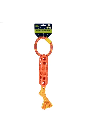Zabawka dla psa Szarpak 40 cm z z gumow� siatk� pomara�czowy TRIK&ROLL 560881