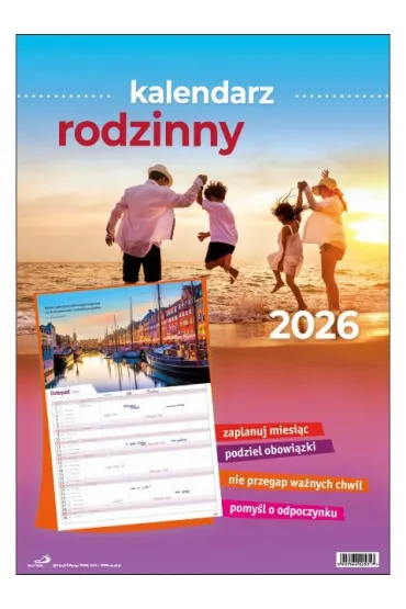 Kalendarz �cienny A3 2026 Rodzinny du�y