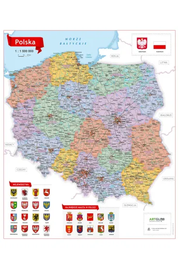 Mapa zdrapka Polska 1:1 500 000