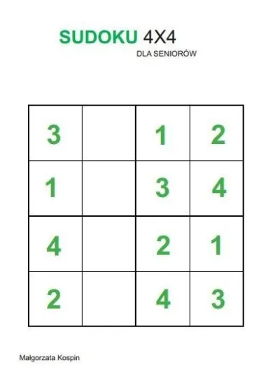 Sudoku 4x4 dla senior�w