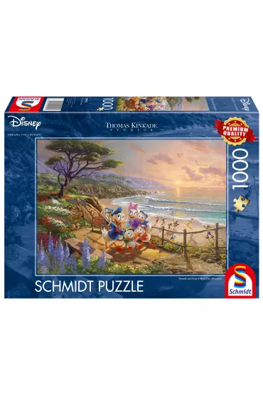 Puzzle 1000 el. Kaczor Donald i Daisy, Thomas Kinkade Schmidt - Thomas  Kinkade