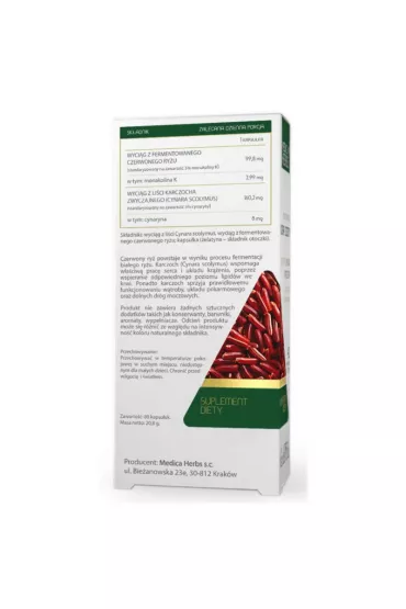 Medica Herbs Fermentowany Czerwony Ry� + Karczoch Suplement diety 80 kaps.