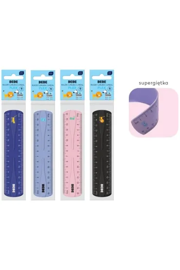 Interdruk Linijka Flex Bebe Kids 15 cm MIX