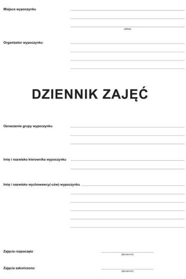 Michalczyk i Prokop Dziennik zaj�� realizowanych podczas wypoczynku