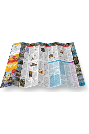 Lizbona laminowany przewodnik i mapa 2w1