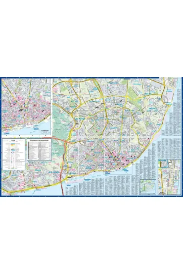 Lizbona laminowany przewodnik i mapa 2w1