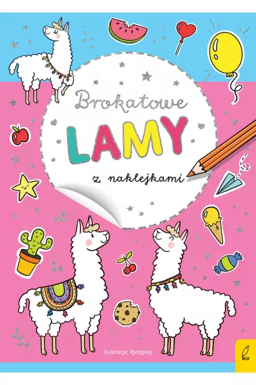 Brokatowe lamy z naklejkami