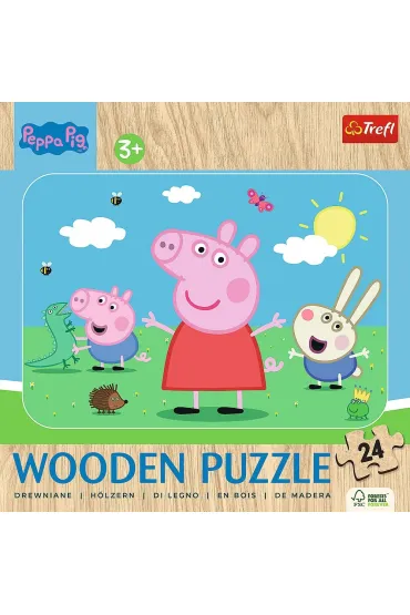 Puzzle drewniane 24 el. Poznaj urocz� Pepp� Trefl