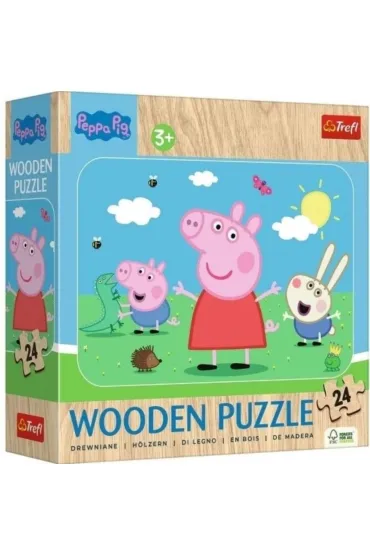 Puzzle drewniane 24 el. Poznaj urocz� Pepp� Trefl