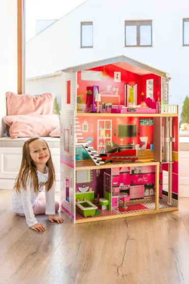 Du�y drewniany domek z wind� dla lalek - Rezydencja Malibu Ecotoys