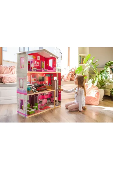 Du�y drewniany domek z wind� dla lalek - Rezydencja Malibu Ecotoys