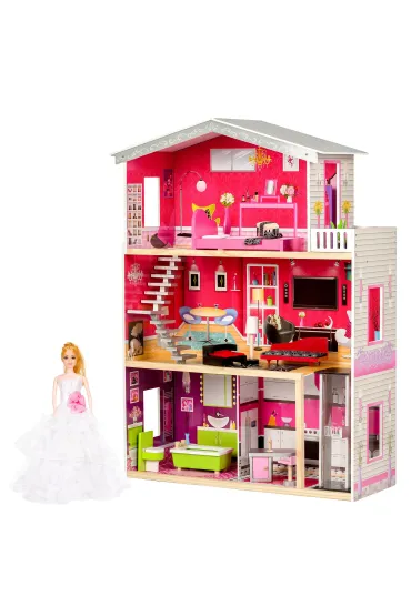 Du�y drewniany domek z wind� dla lalek - Rezydencja Malibu Ecotoys