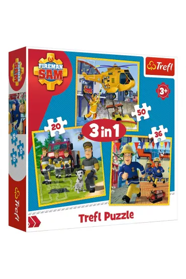 Puzzle 3w1 Stra�ak Sam w akcji Trefl