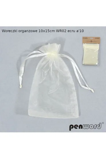 Woreczki organzowe ecru