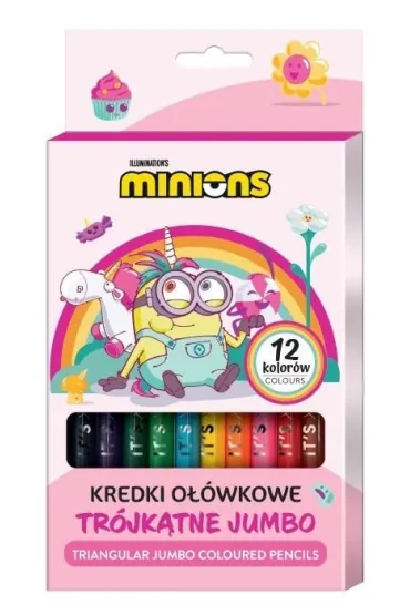 Beniamin Kredki o��wkowe tr�jk�tne Minionki 12 kolor�w