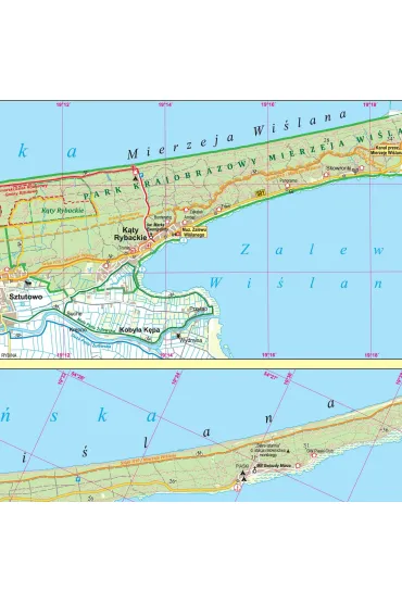 Mapa turystyczna Wybrze�e Ba�tyku 5 Gda�sk Gdynia Sopot Mierzeja Wi�lana 1:50 000