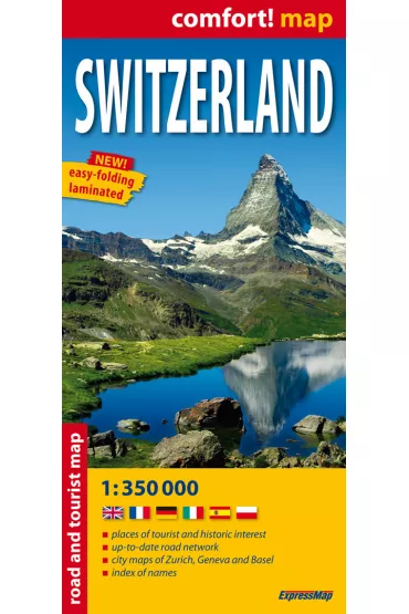 Szwajcaria / Switzerland laminowana mapa samochodowo-turystyczna 1:350 000