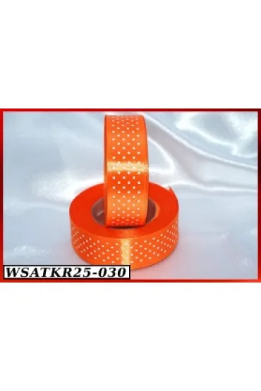 Wst��ka satynowa w kropki 25mm/22mb