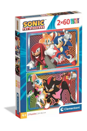 Puzzle 2x60 el. SuperColor. Sonic Clementoni