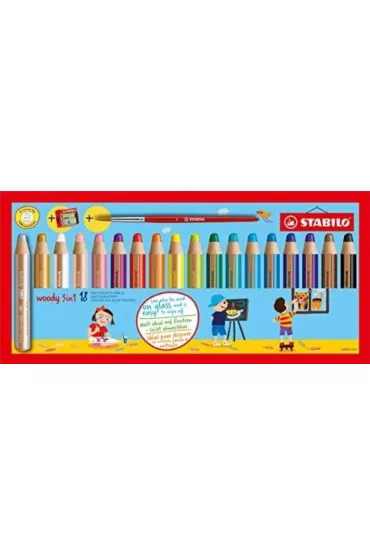 Stabilo Kredki Woody 3w1 + temper�wka 18 kolor�w