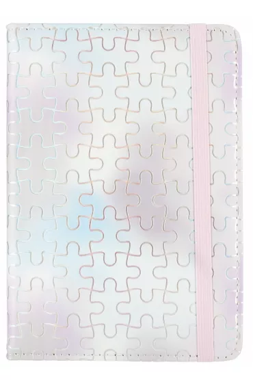 Adar Notes z gumk� A5 linia oprawa twarda pastel metalic fol  584709