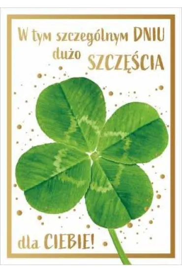 Art Nuvo Karnet B6 Serdeczne �yczenia, koniczynka, z�ocony FF 201