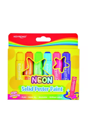 Pbs Connect Farby plakatowe w sztyfcie KEYROAD 6 kolor�w neonowych 6 x 10 g