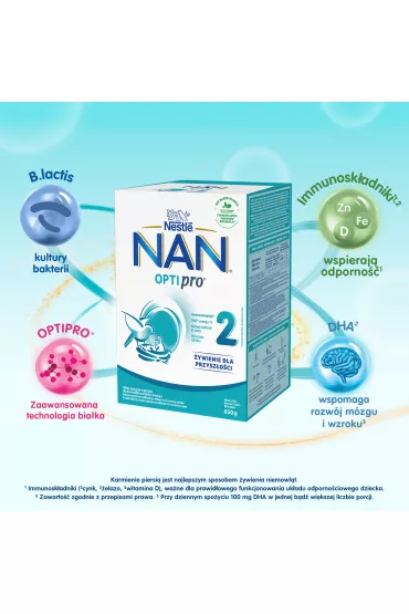 Nestle Nan Optipro 2 Mleko nast�pne dla niemowl�t po 6 miesi�cu 650 g