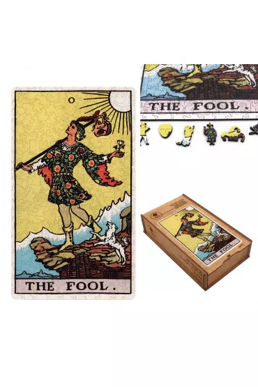 Puzzle drewniane 250 el. The Fool, G�upiec z kart tarota Ridera Waite'a Fantasy Puzzles