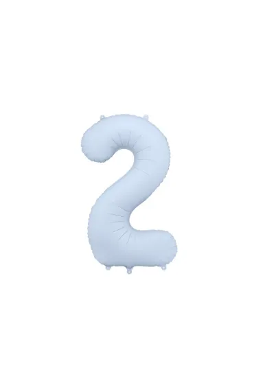 PartyDeco Balon foliowy Cyfra 2 mglisty niebieski 86cm