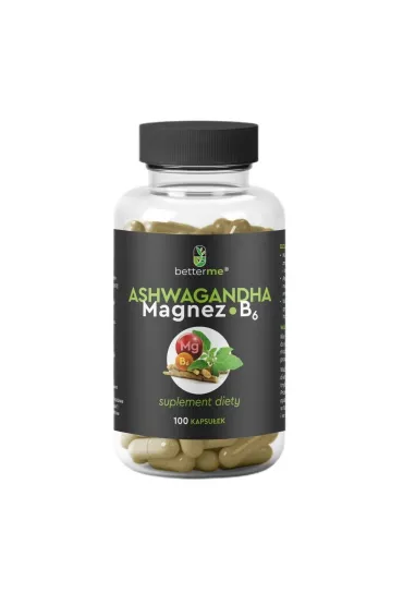 BetterMe Ashwagandha Magnez B6 suplement diety 100 kaps.