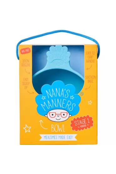 Nana`s Manners Etap 1, Miska silikonowa z przyssawk� i uchwytem, niebieska