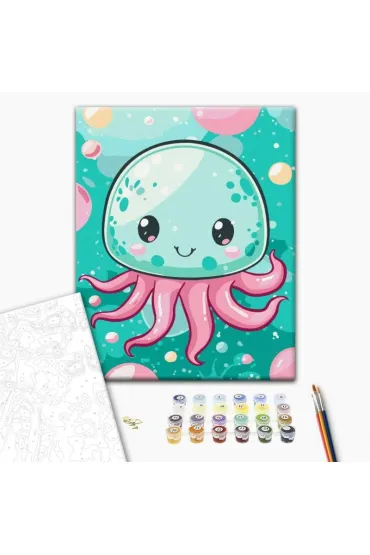 Brushme Malowanie po numerach - Kids Weso�a Meduza 30x40cm