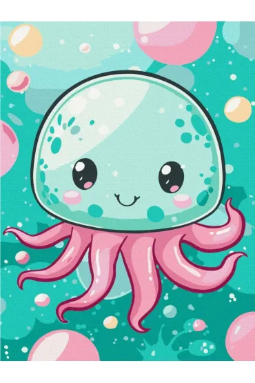 Brushme Malowanie po numerach - Kids Weso�a Meduza 30x40cm