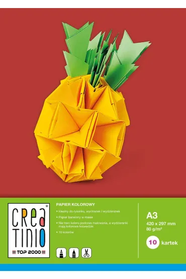 Top-2000 Papier kolorowy Creatino A3 80g 10 kartek
