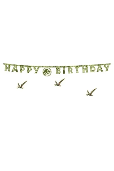 PartyDeco Baner Happy Birthday Jurassic World 45x165cm