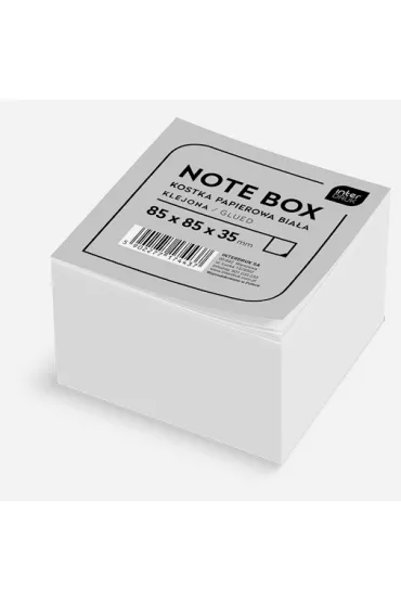 Interdruk Kostka papierowa klejona bia�a 85 x 85 x 35 mm
