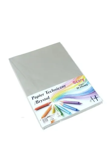 Penword Papier techniczny brystol A4 szary 50 arkuszy