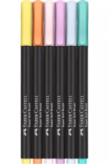 Faber-Castell Pisaki p�dzelkowe Black Edition Pastel 6 szt.