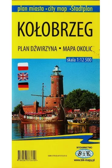 Plan miasta z map� okolic Ko�obrzeg 1:12 500