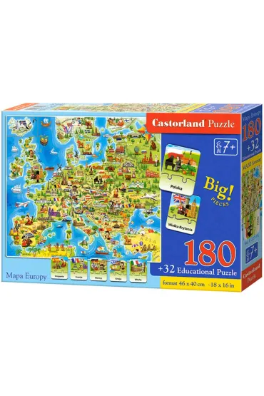Puzzle 180 el. Mapa Europy Castorland