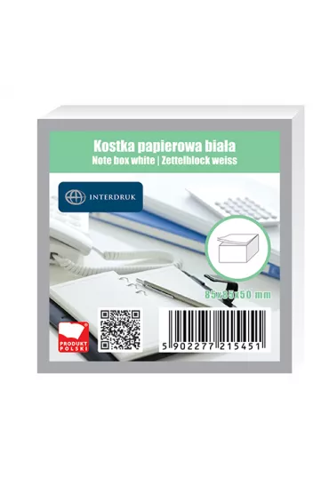 Interdruk Kostka papierowa bia�a 85 x 85 x 50 mm