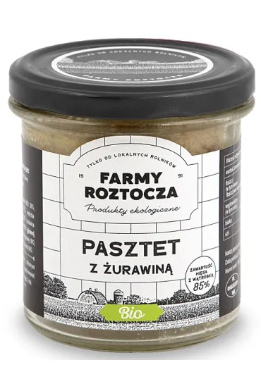 Farmy Roztocza Pasztet drobiowo - wieprzowy z �urawin� 180 g Bio