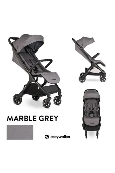 Easywalker Jackey Kompaktowy, samosk�adaj�cy si� w�zek spacerowy z torb� transportow� Marble Grey